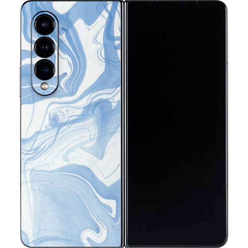 Blue Marbling Galaxy Z Fold4 5G Skin